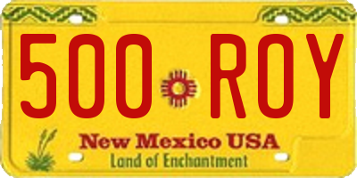 NM license plate 500ROY