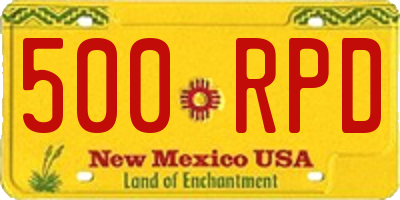 NM license plate 500RPD
