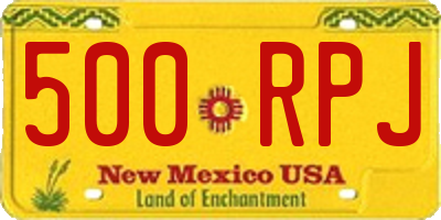 NM license plate 500RPJ