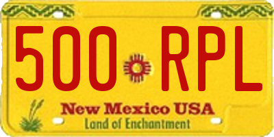 NM license plate 500RPL
