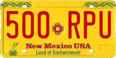 NM license plate 500RPU