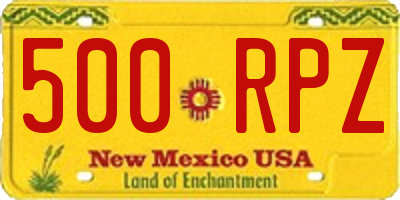 NM license plate 500RPZ