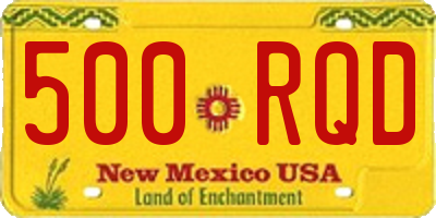 NM license plate 500RQD