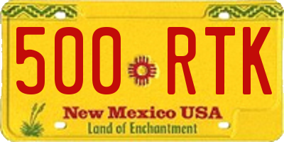NM license plate 500RTK