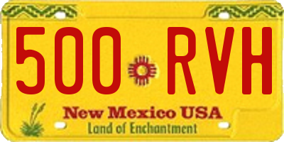 NM license plate 500RVH