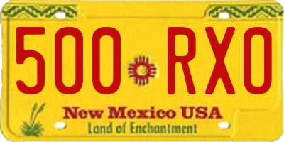 NM license plate 500RXO