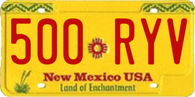 NM license plate 500RYV