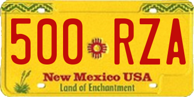 NM license plate 500RZA