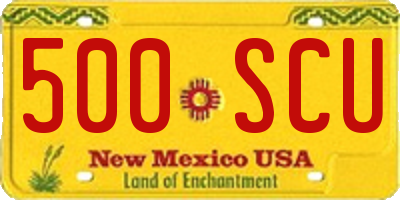 NM license plate 500SCU