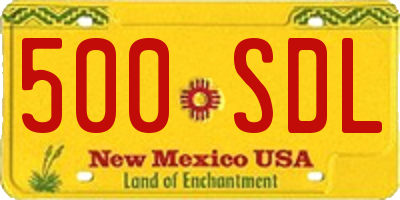 NM license plate 500SDL