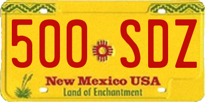 NM license plate 500SDZ