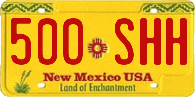 NM license plate 500SHH