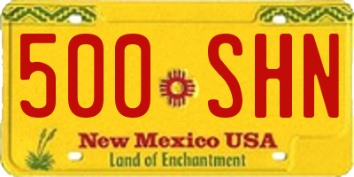NM license plate 500SHN