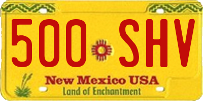 NM license plate 500SHV