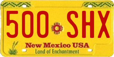 NM license plate 500SHX