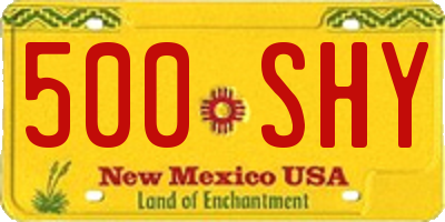 NM license plate 500SHY