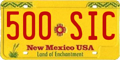 NM license plate 500SIC