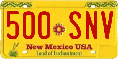 NM license plate 500SNV
