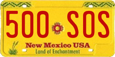NM license plate 500SOS