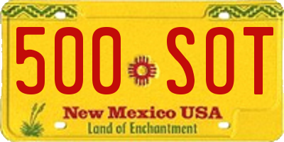 NM license plate 500SOT