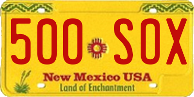 NM license plate 500SOX