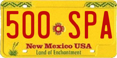 NM license plate 500SPA