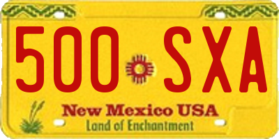 NM license plate 500SXA