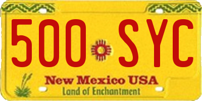 NM license plate 500SYC