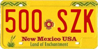 NM license plate 500SZK