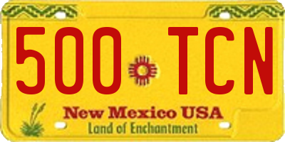 NM license plate 500TCN