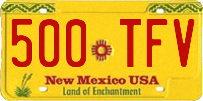 NM license plate 500TFV