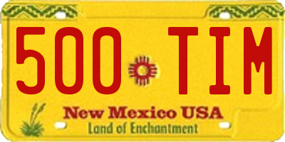 NM license plate 500TIM