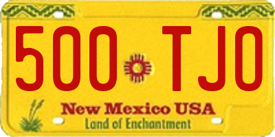 NM license plate 500TJO