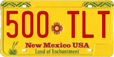 NM license plate 500TLT
