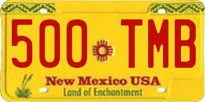 NM license plate 500TMB