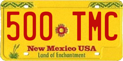 NM license plate 500TMC
