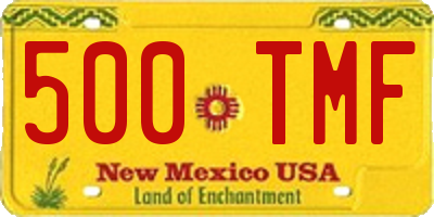 NM license plate 500TMF