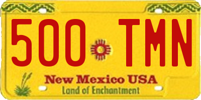 NM license plate 500TMN