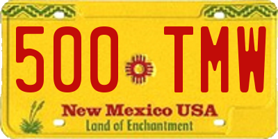 NM license plate 500TMW