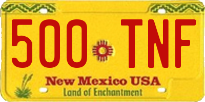 NM license plate 500TNF