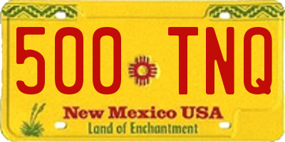 NM license plate 500TNQ