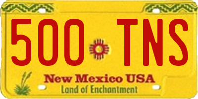 NM license plate 500TNS