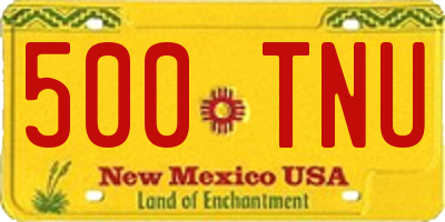 NM license plate 500TNU
