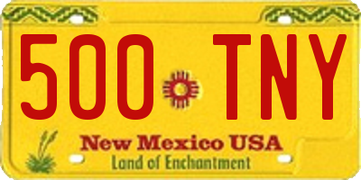 NM license plate 500TNY