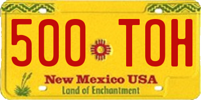 NM license plate 500TOH