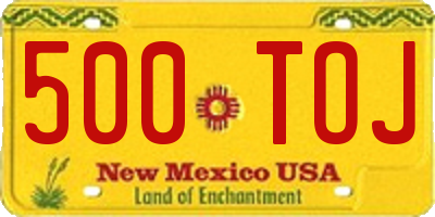 NM license plate 500TOJ