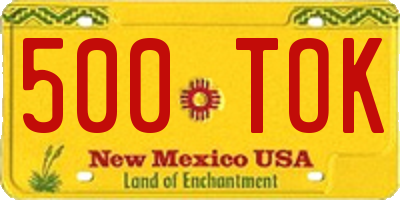 NM license plate 500TOK