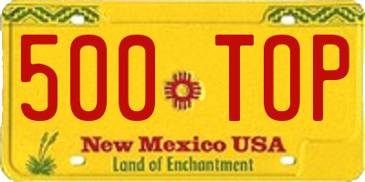 NM license plate 500TOP