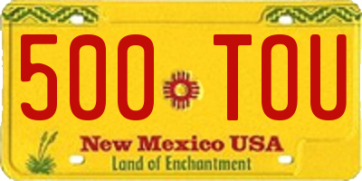 NM license plate 500TOU