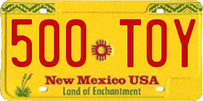 NM license plate 500TOY